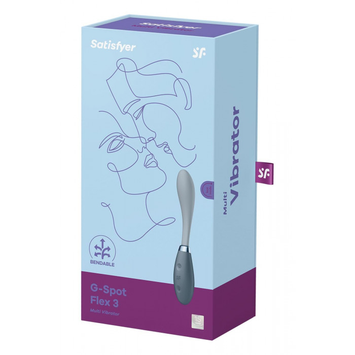 Вибратор Satisfyer G-Spot Flex 3 Grey, гибкий ствол с фиксацией положения