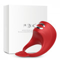 Эрекционное кольцо с электростимуляцией Foxshow – Vibrator – Silicone Ring Red USB