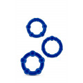 T330566 Набор эрекционных колец STAY HARD BEADED COCKRINGS BLUE