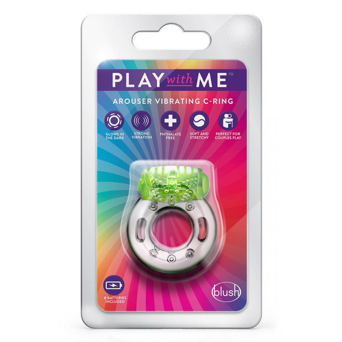 Эрекционное виброкольцо PLAY WITH ME AROUSER VIBRATING C-RING GREEN