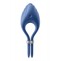 Регулируемое эрекционное кольцо с вибрацией Satisfyer Duelist blue
