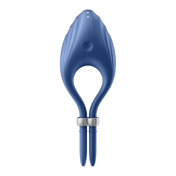 Регулируемое эрекционное кольцо с вибрацией Satisfyer Duelist blue