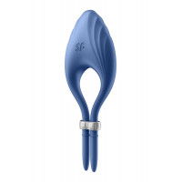 Регулируемое эрекционное кольцо с вибрацией Satisfyer Duelist blue