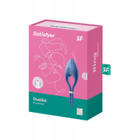 Регулируемое эрекционное кольцо с вибрацией Satisfyer Duelist blue