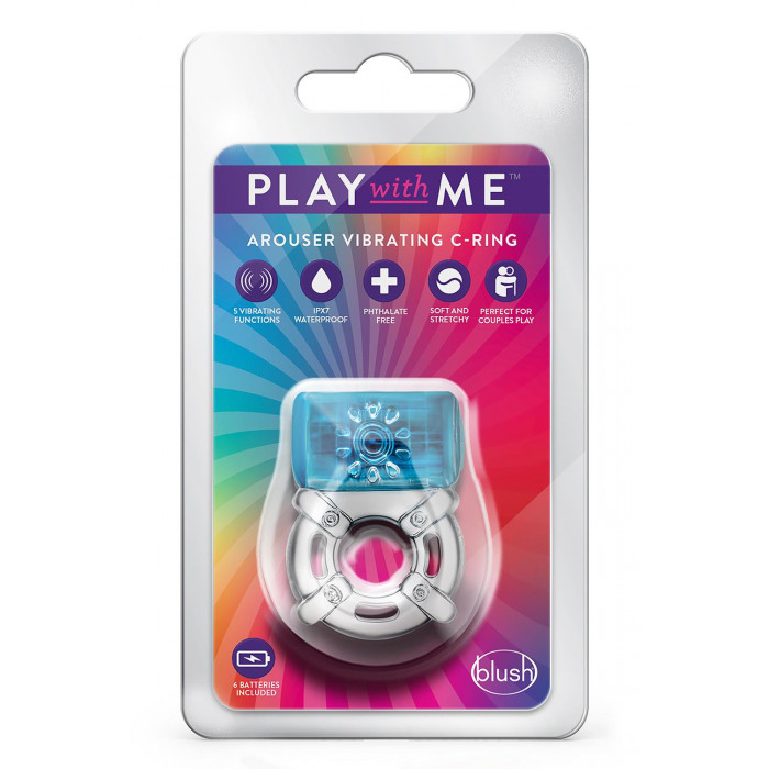 Эрекционное виброкольцо PLAY WITH ME ONE NIGHT STAND VIBRATING C-RING BLUE