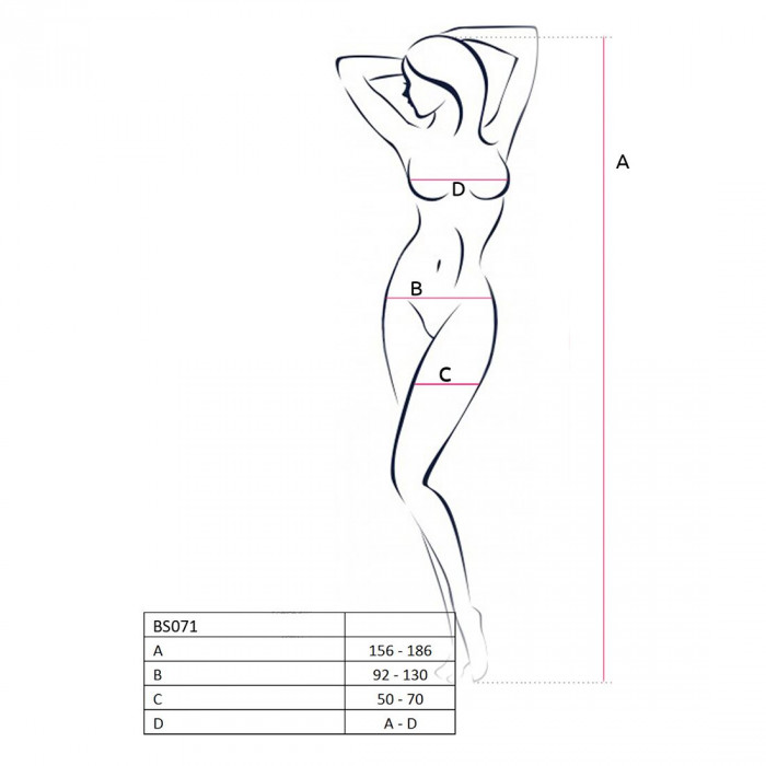 Бодістокінг Passion BS071 white, комбінезон на бретелях