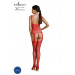 Бодістокінг Passion ECO BS008 red, з доступом, флористичний декор, імітація підв’язок