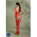 Бодістокінг Passion ECO BS008 red, з доступом, флористичний декор, імітація підв’язок
