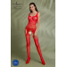 Бодістокінг Passion ECO BS005 red, щільний, відкритий доступ, імітація підв’язок