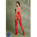Бодістокінг Passion ECO BS005 red, щільний, відкритий доступ, імітація підв’язок