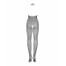 Бодистокинг из мелкой сетки с открытой грудью и доступом Obsessive Bodystocking N101 S/M/L, черный,