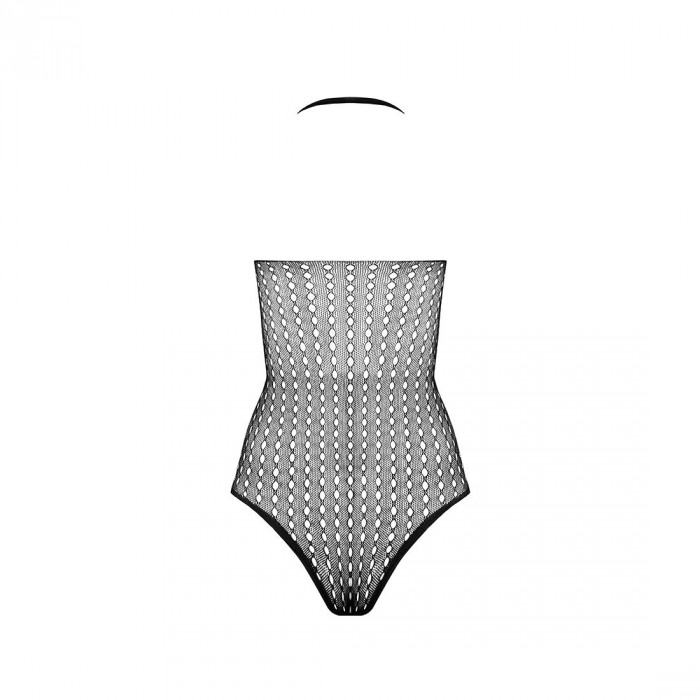 Бодістокінг з декольте Passion BS088 black, імітація корсетної шнурівки