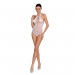 Бодістокінг з декольте Passion BS088 white, імітація корсетної шнурівки