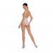 Бодістокінг з декольте Passion BS088 white, імітація корсетної шнурівки