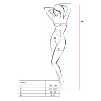 Бодістокінг Passion BS016 white, комбінезон, імітація топа і панчіх