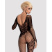 Бодістокінг Obsessive Bodystocking F210 S/M/L black, рукава-мітенки, сітка, кольорове мереживо