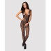 Бодістокінг Obsessive Bodystocking F234 S/M/L, абстрактний малюнок, глибоке декольте