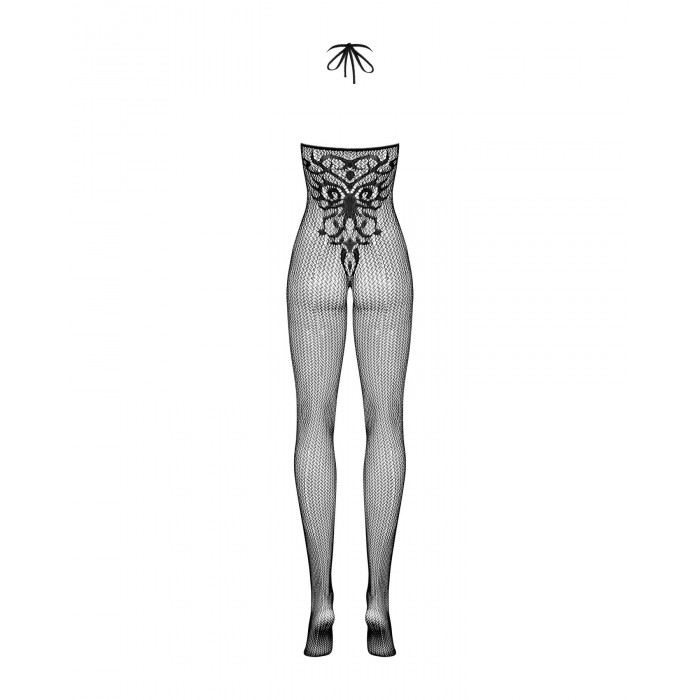 Бодистокинг Obsessive Bodystocking G308 S/M/L, халтер, декор в виде татуировки