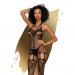 Бодістокінг Penthouse Fancy Me S/L Black, відкритий доступ, фантазійний малюнок, імітація панчіх