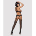 Бодістокінг Obsessive Bodystocking G313 S/M/L, шнурівка, геометричний декор