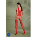 Бодістокінг Passion ECO BS001 One Size red, з доступом, імітація підв’язок, флористичний декор