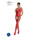 Бодістокінг Passion ECO BS001 One Size red, з доступом, імітація підв’язок, флористичний декор