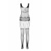 Бодістокінг Passion ECO BS001 One Size white, з доступом, імітація підв’язок, флористичний декор