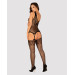 Бодістокінг Obsessive Bodystocking G323 S/M/L black, малюнок бджоли та метелика