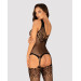 Бодистокинг Obsessive Bodystocking G323 XL/XXL black, рисунок пчелы и бабочки