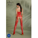 Бодістокінг Passion ECO BS002 red, з доступом, імітація підв’язок, абстрактний малюнок