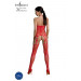 Бодістокінг Passion ECO BS002 red, з доступом, імітація підв’язок, абстрактний малюнок