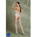 Бодістокінг Passion ECO BS006 white, з доступом, халтер, імітація підв’язок