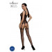 Бодістокінг Passion ECO BS007 black, з доступом, силуетний малюнок, імітація підв’язок