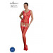 Бодістокінг Passion ECO BS007 red, з доступом, силуетний малюнок, імітація підв’язок