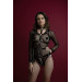 Женская сбруя с цепью и фиксаторами Feral Feelings Harness with Cuffs Black