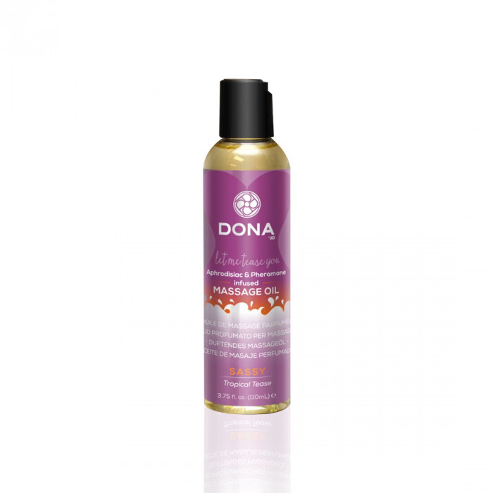 Массажное масло DONA Massage Oil SASSY - TROPICAL TEASE (110 мл) с феромонами и афродизиаками