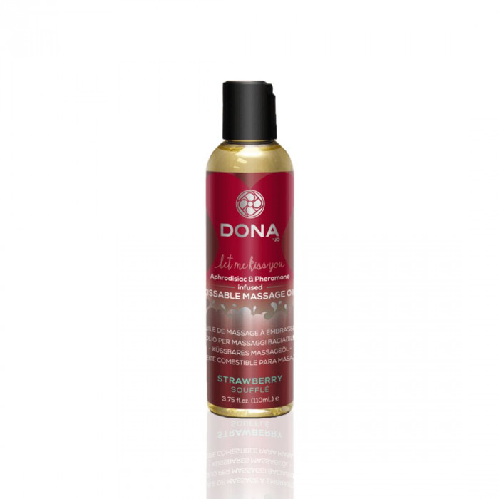 Масажна олія DONA Kissable Massage Oil Strawberry Souffle (110 мл) можна для оральних пестощів