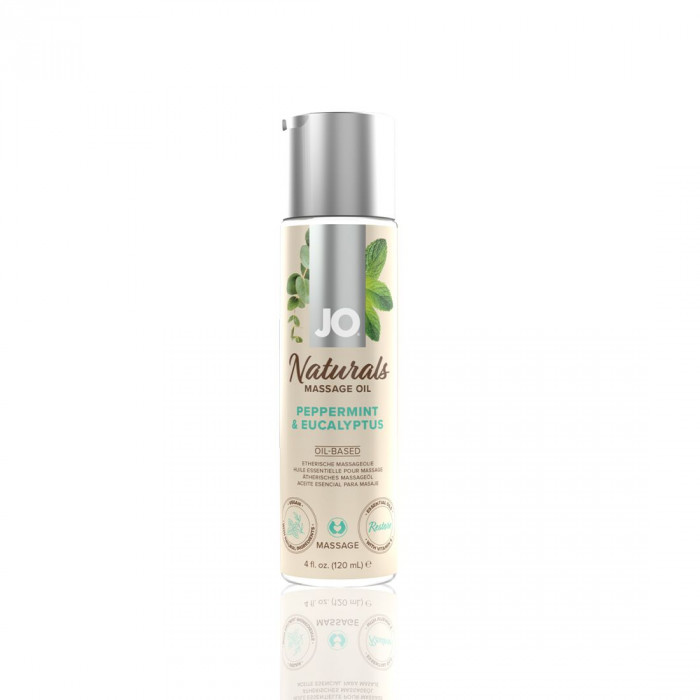 Масажна олія System JO - Naturals Massage Oil - Peppermint & Eucalyptus з натуральними ефірними олія