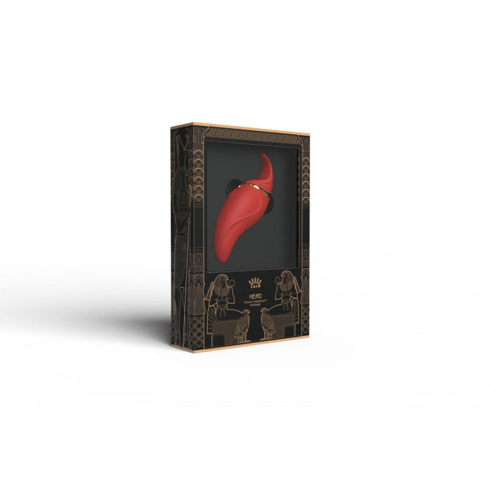 Вібратор 2в1 з язичком Zalo — Hero Wine Red, кристал Swarovski