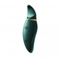 Вібратор 2в1 з язичком Zalo — Hero Jewel Green, кристал Swarovski