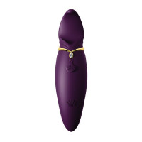 Вібратор 2в1 з язичком Zalo — Hero Twilight Purple, кристал Swarovski