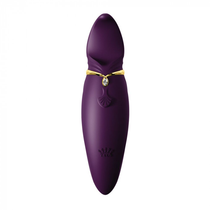 Вібратор 2в1 з язичком Zalo — Hero Twilight Purple, кристал Swarovski