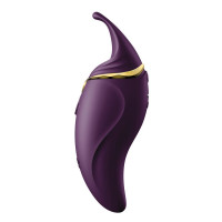 Вібратор 2в1 з язичком Zalo — Hero Twilight Purple, кристал Swarovski