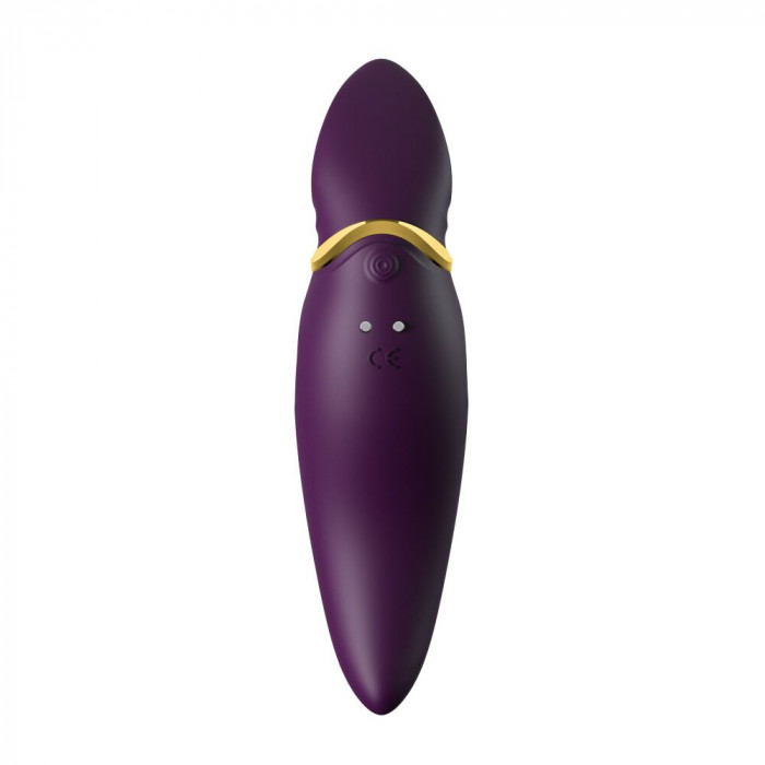 Вібратор 2в1 з язичком Zalo — Hero Twilight Purple, кристал Swarovski