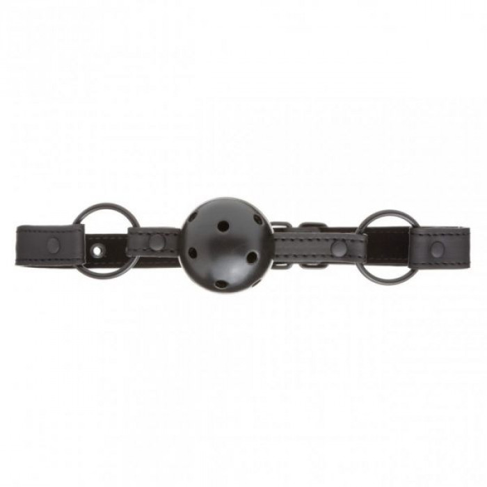 F61406 Кляп из экокожи Loveshop BREATHABLE BALL GAG BLACK