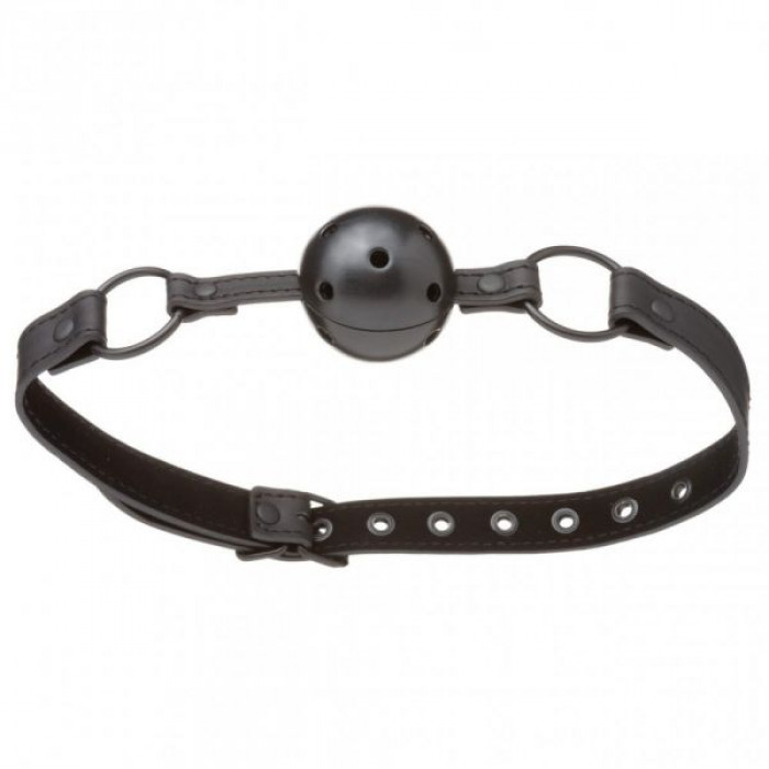 F61406 Кляп из экокожи Loveshop BREATHABLE BALL GAG BLACK