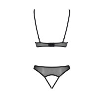 Комплект: бралет з ажурним ліфом та відкритими трусиками Christa Set with Open Bra black XXL/XXXL — Комплект: бралет з ажурним ліфом та відкритими трусиками Christa Set with Open Bra black XXL/XXXL —