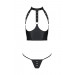 Комплект белья с открытой грудью Passion GENEVIA SET WITH OPEN BRA L/XL black, корсет, стринги