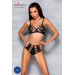 Комплект белья Passion TASMINA SET L/XL black, лиф, высокие трусики с корсетом сзади