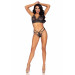 Эротический комплект со стрепами и стразами Leg Avenue Ready Or Not M Black, бра + стринги